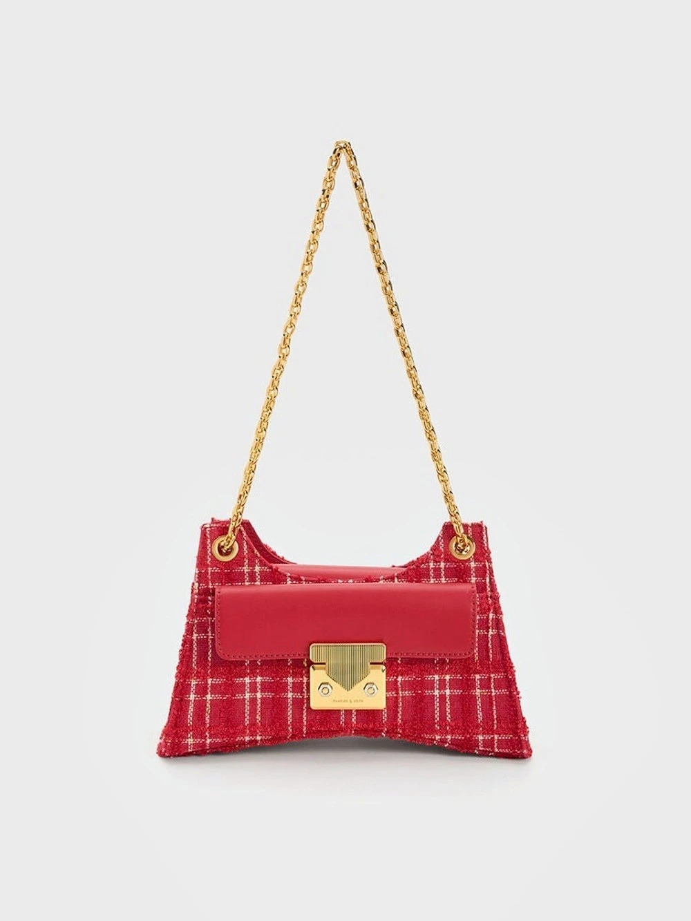 CHARLES & KEITH Eudora Tweed Sculptural Bag